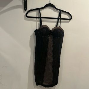 Black & tan sheer dress